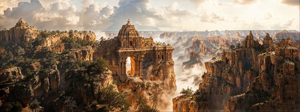 Ruins of an ancient Vedic Temple 8k Panorama