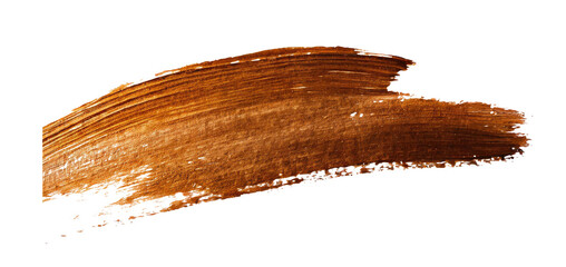 brown stroke of paint texture isolated on transparent background