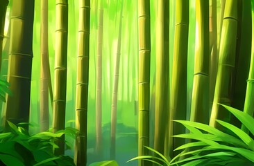Fototapeta na wymiar green bamboo forest background