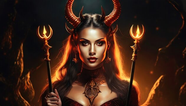 devil woman with horns