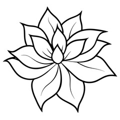   Flower vector illustration with line art.
