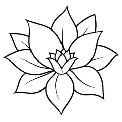    Flower vector illustration with line art.
