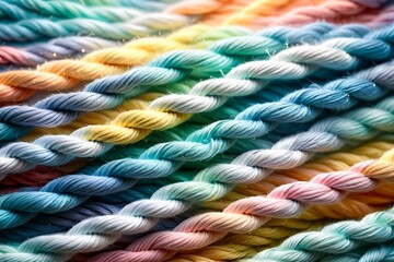 multi-colored bright ropes in pastel colors