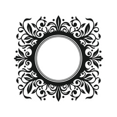 Decorative line circle art frames