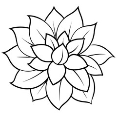    Flower vector illustration with line art.
