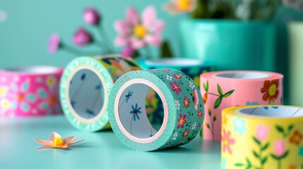 Floral Patterned Adhesive Tape for Spring Projects