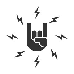 Rock hand icon. Vector illustration.
