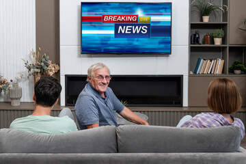 An elderly father does not allow his adult children to watch TV because he watches the news.