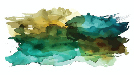 Watercolor abstract background blue green brown  - obrazy, fototapety, plakaty