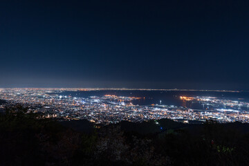 神戸市の夜景 兵庫県 摩耶山から