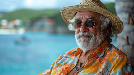 Alter Mann am Strand, made by AI