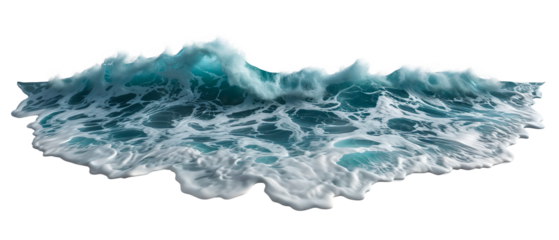 Large wave crashing on a white background. Cut out