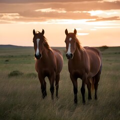Fototapeta premium horse at sunset