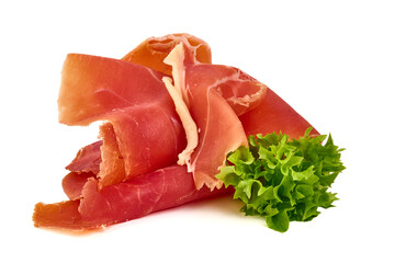 Jamon, jerked meat, isolated on white background. High resolution image.