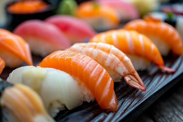 close up of Sashimi sushi set, Nigiri Sushi set 