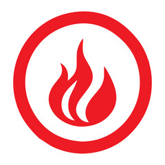 Fire flame silhouette icon. Red hot fire. Vector Illustration