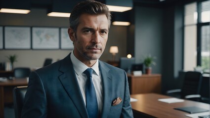 businessman, wearing suit working in office	
