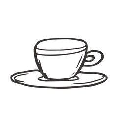 Doodle cup of tea or coffee line sketch