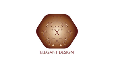 Exquisite monogram design with the initial X. Emblem logo restaurant, boutique, jewelry, business.