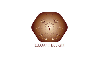 Exquisite monogram design with the initial Y. Emblem logo restaurant, boutique, jewelry, business.