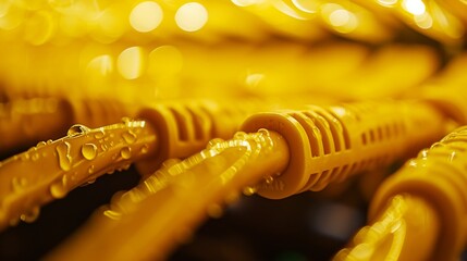 Web banner of yellow data cables