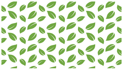 Seamless background green leaf vector