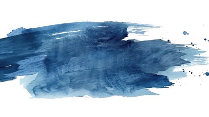 Blue line concept in watercolor on transparent background.