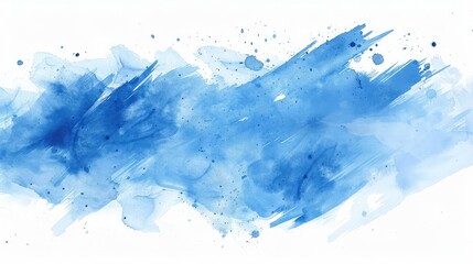 Blue line concept in watercolor on transparent background.