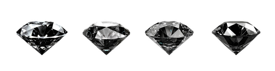 set of black diamond isolated