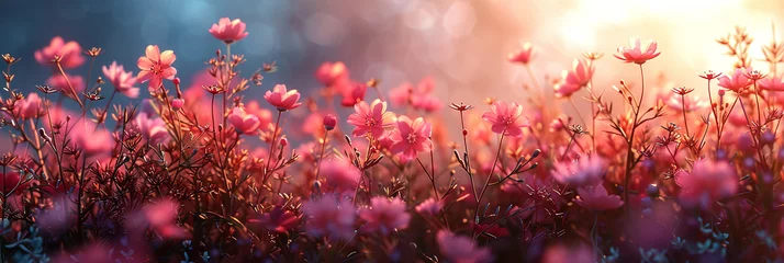 Fototapeten Breathtaking Wildflower Sanctuary: A Sunlit Haven of Color © Flop