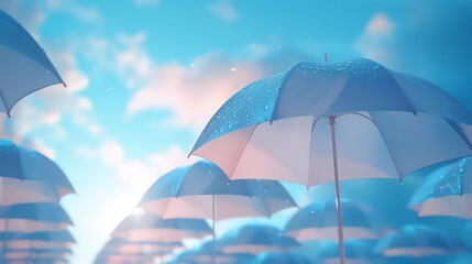 the simplicity of side-view umbrellas - obrazy, fototapety, plakaty