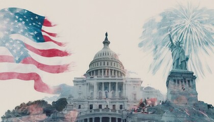 American Independence Day. independence of the USA. holidays in America. the flag of the USA. statue of liberty. American freedom. The American Dream