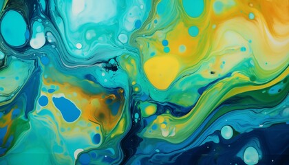 abstract green yellow blue colorful mix background with waves