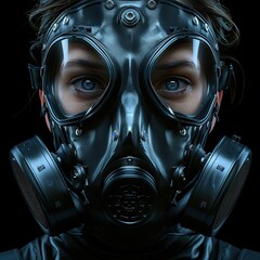Detailed gas mask ensuring safe breathing. Generative AI