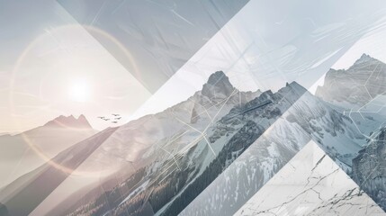 Abstract Mountain Collage: Blending Nature and Geometry