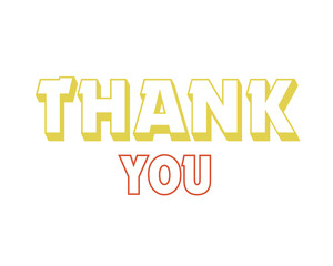Thank you text vector icon. This is isolated in white background.