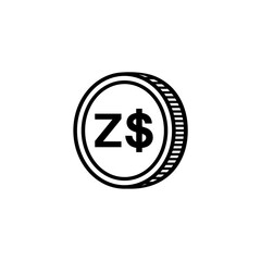 Zimbabwe Currency Symbol, The Zimbabwean Dollar Icon, ZWD Sign. Vector Illustration