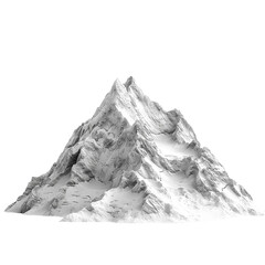 Fototapeta na wymiar snowcapped mountain isolated on white background. 