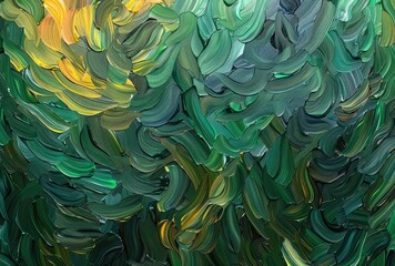 Abstract oil paint background. Acrylic painting on canvas with green brushstrokes. Modern art. Contemporary art.
