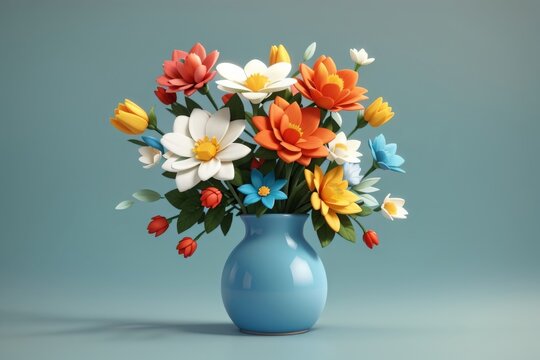 bouquet of flowers 3d render