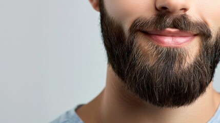 Fototapeta premium Close-up Portrait of a Smiling Man with a Trendy Beard