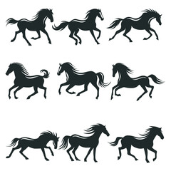 Horse Silhouette Illustration Bundle Collection