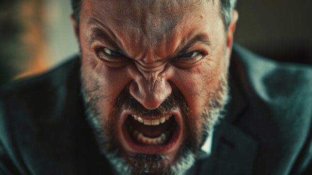 Angry boss in office
