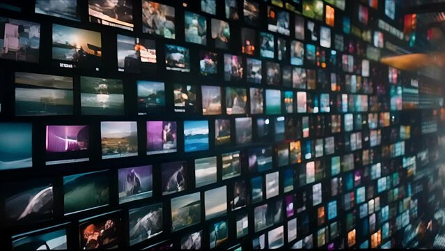 Abstract AI-generated background with digital shapes, futuristic elements and patterns. Concept of future technologies and artificial intelligence.