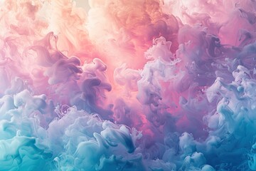 Obraz premium Abstract background with a vibrant watercolor splash blending pink and blue hues, reminiscent of a celestial scene or dreamy skyscape..