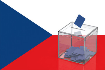 Ballot box with the flag of the Czech Republic