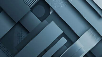 Blue and grey glossy squares abstract tech banner design. Modern abstract blue background design with layers of transparent material in square shapes in random geometric patterns.