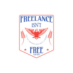 Bold Eagle Shield Logo for Freelance Isn’t Free - Striking Red and Blue Design