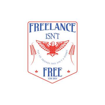 Bold Eagle Shield Logo for Freelance Isn&rsquo;t Free - Striking Red and Blue Design