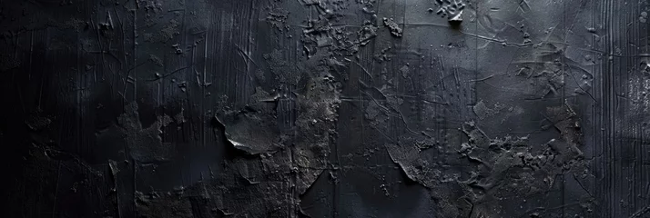 Foto op Aluminium Texture Dark. Aged and Antique Black Concrete Cement Background © AIGen
